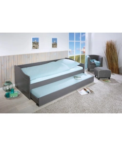 LETTO SINGOLO GRIGIO E LETTO ESTRAIBILE CON FUNZIONE DIVANO 97X208X62 CM